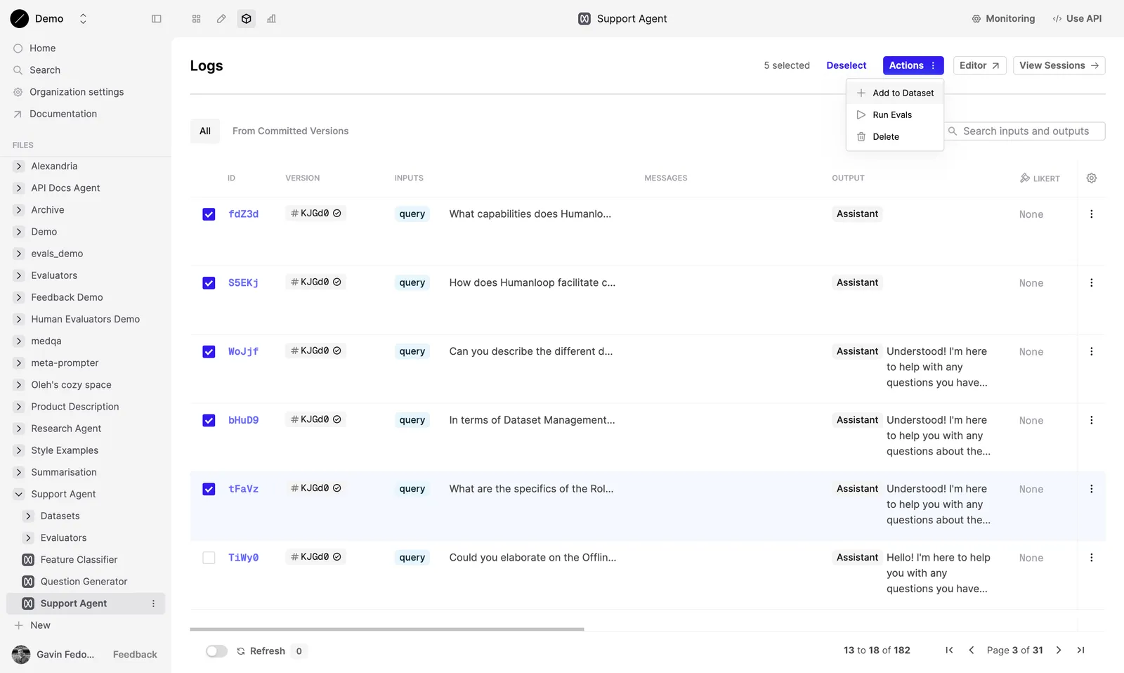 Filter and select logs of interest.