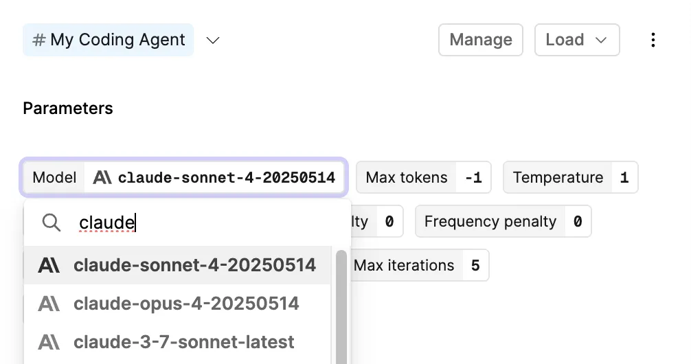 Claude 4 Sonnet and Opus models in Model Selection