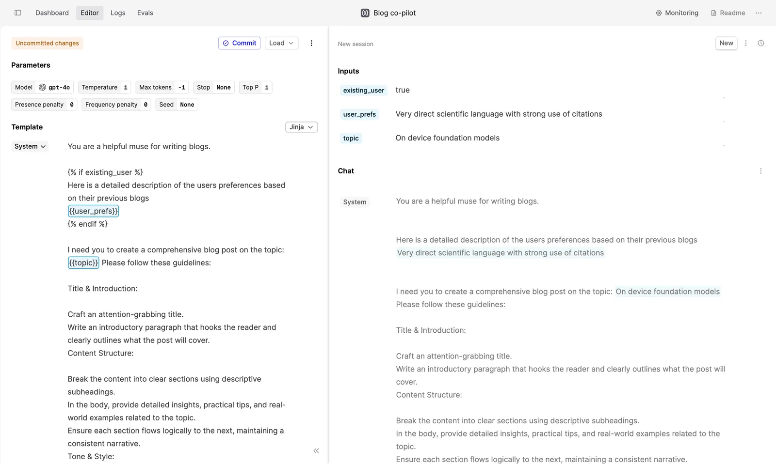 Screenshot showing Jinja in Editor
