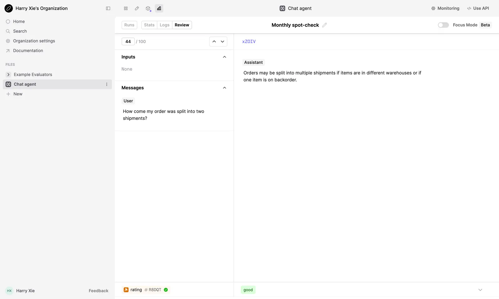 Logs review