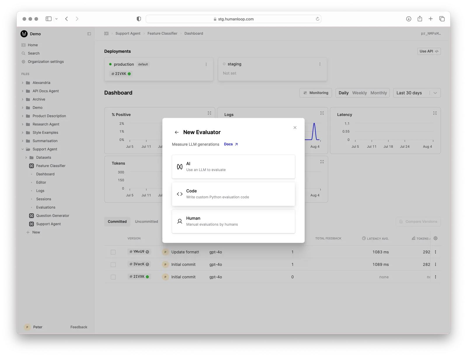 Create code evaluator.